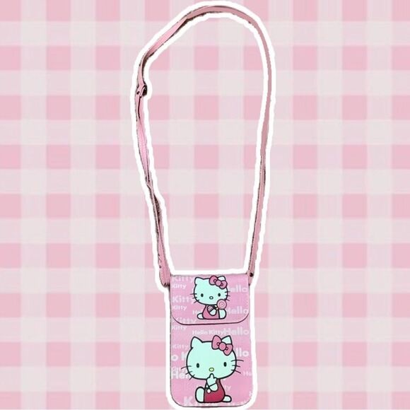 Pastel Pink Hello Kitty Graphic Kawaii Kidcore Crossbody Bag - Picture 1 of 9